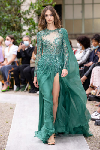 Green long dress Zuhair Murad Fall Winter 2021 Couture Collection