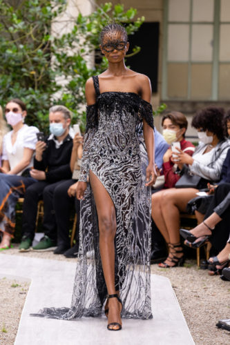 Silver black dress Zuhair Murad Fall Winter 2021 Couture Collection