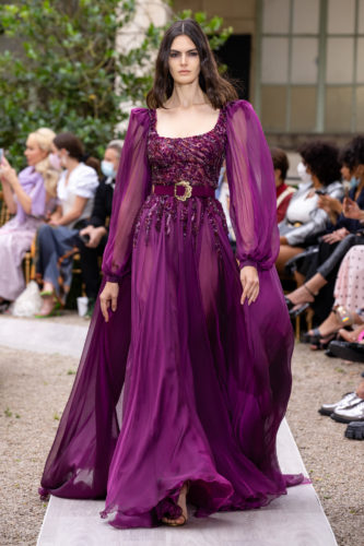 Violet long dress Zuhair Murad Fall Winter 2021 Couture Collection