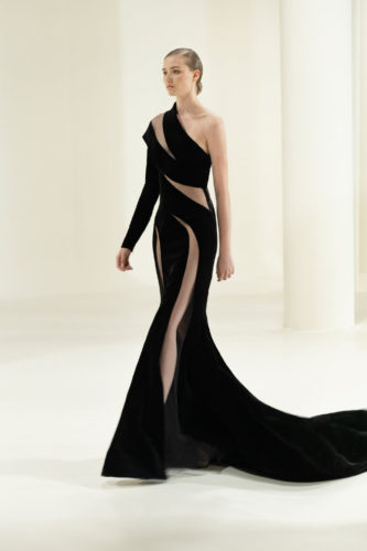 Black long dress Elie Saab Fall Winter 2021 Couture Collection