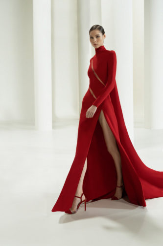 Red long dress Elie Saab Fall
